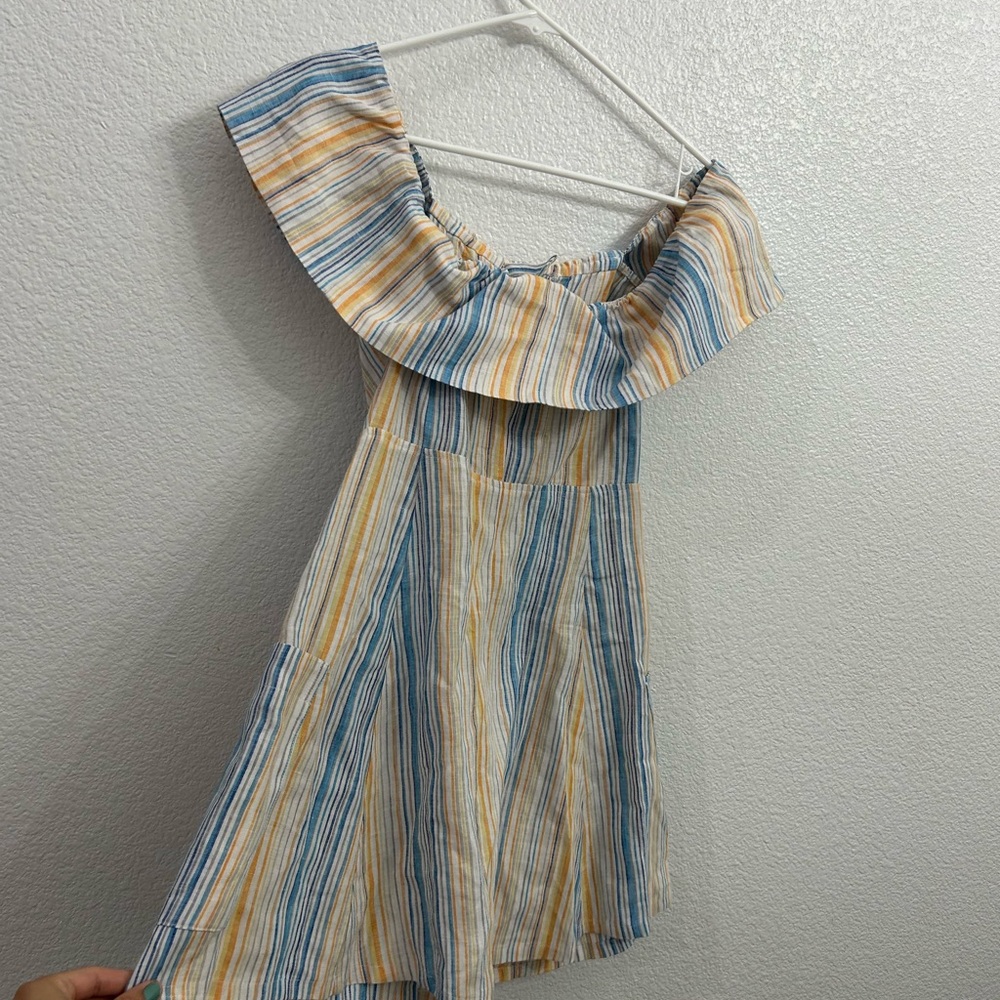 Reformation Strapless Pastel Striped Dress Landy Size 2 - Picture 10 of 13